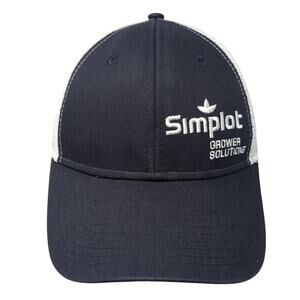 Simplot Grower Solutions Snapback Trucker Cap Blue One Size Adjustable Mesh Back